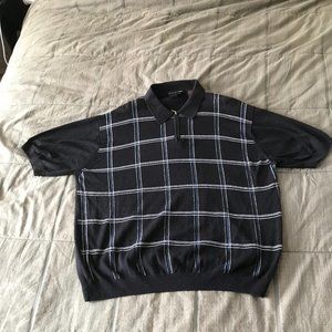 TULLIANO mens XL SHORT SLEEVE ZIP SWEATER SHIRT